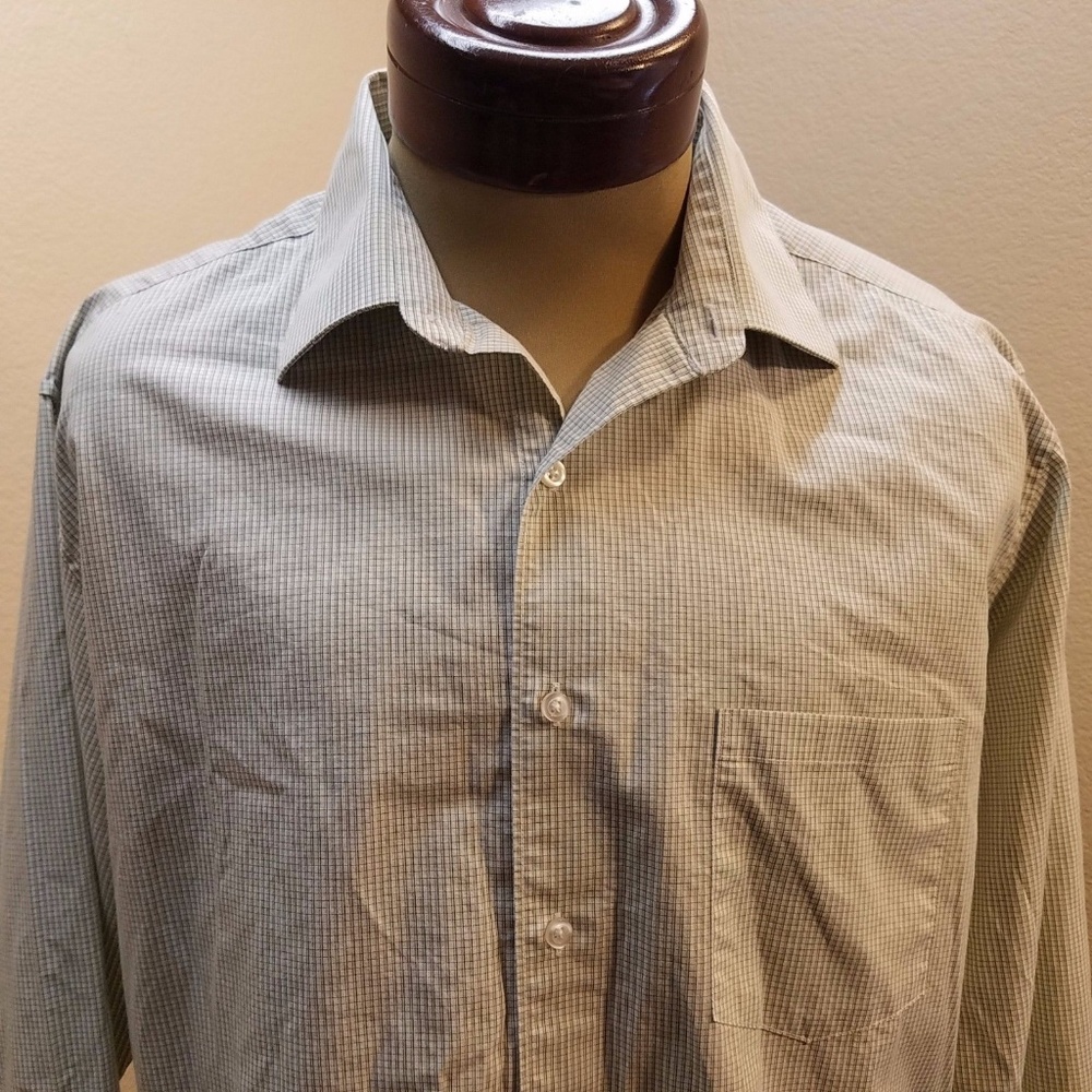 ALFANI Red Fitted Stretch Fabric Button Up Shirt